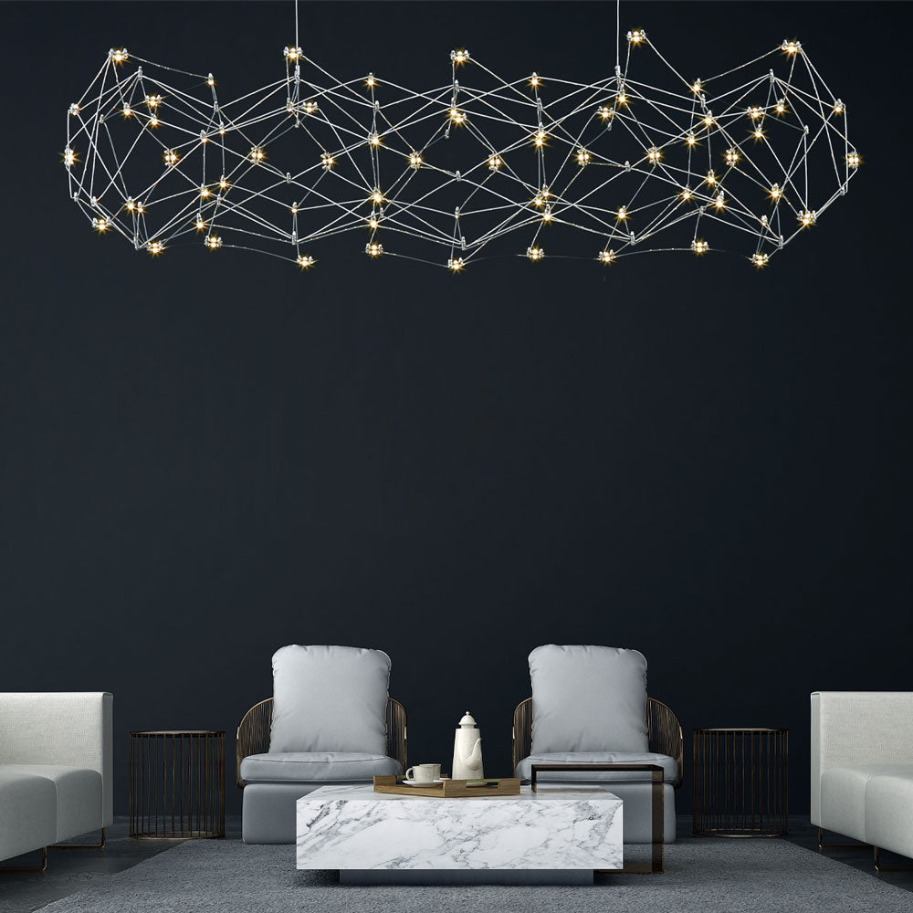 Leonardelli LED Chandelier in living room.