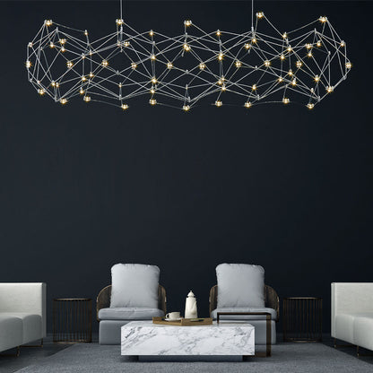 Leonardelli LED Chandelier in living room.