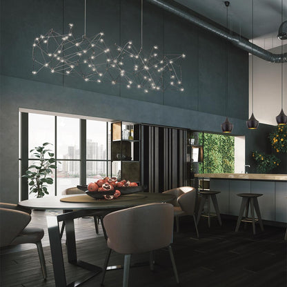 Leonardelli LED Chandelier in dining room.