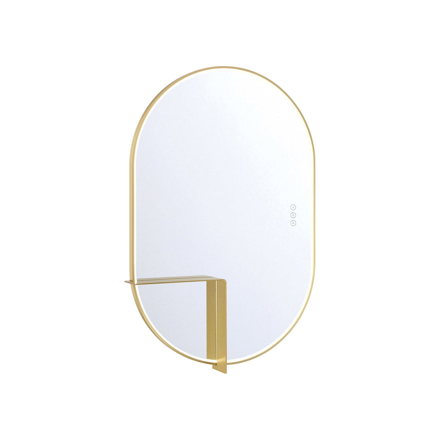 Linden LED Wall Mirror in Gold (Small).