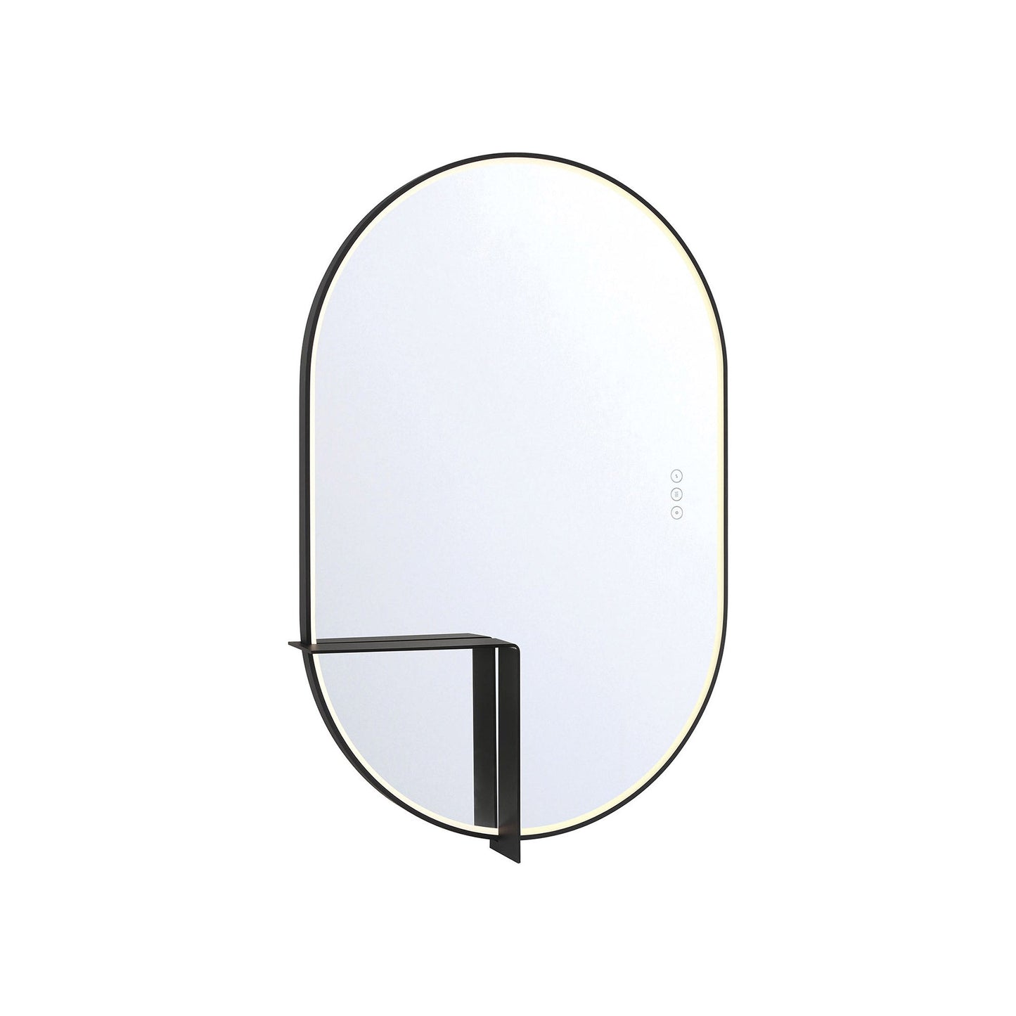 Linden LED Wall Mirror in Matte Black (Small).
