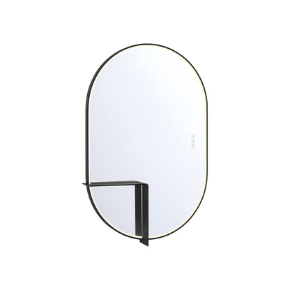 Linden LED Wall Mirror in Matte Black (Small).