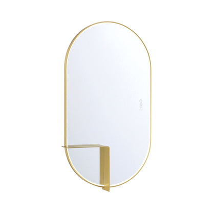 Linden LED Wall Mirror in Gold (Large).