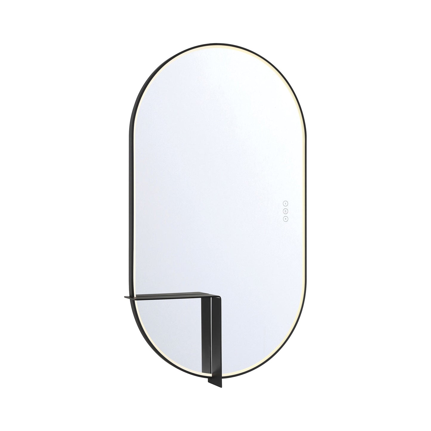 Linden LED Wall Mirror in Matte Black (Large).