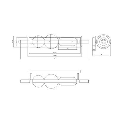 Lucent LED Bath Vanity Light - line drawing.