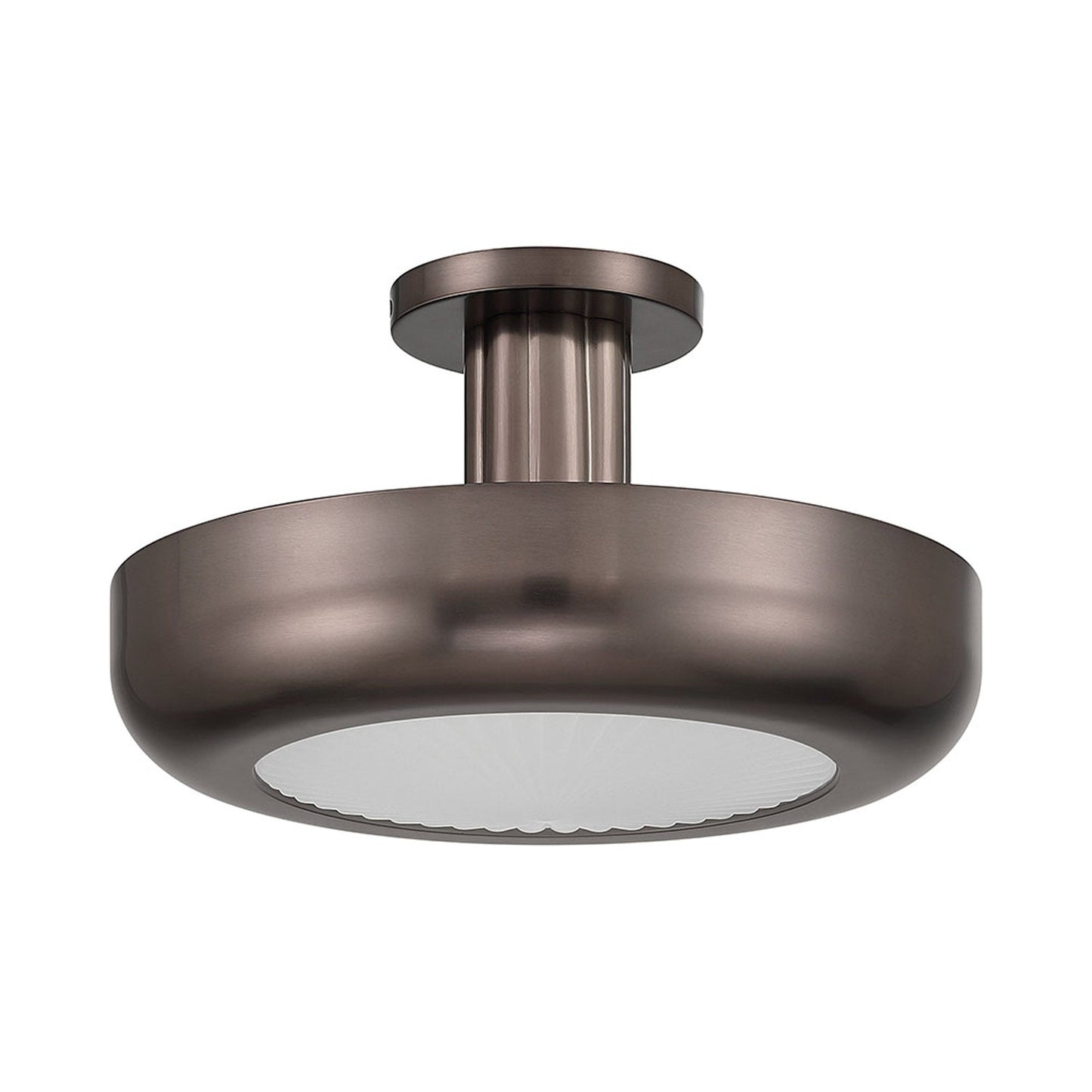 Macey LED Flush Mount Ceiling Light in Harlow Bronze (16-Inch).
