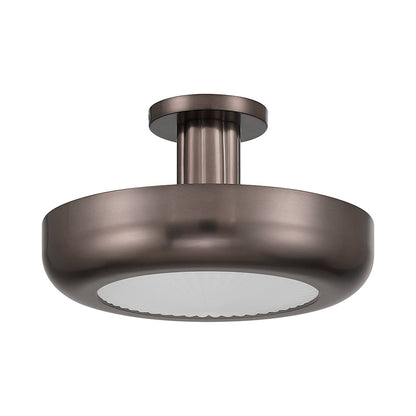Macey LED Flush Mount Ceiling Light in Harlow Bronze (16-Inch).