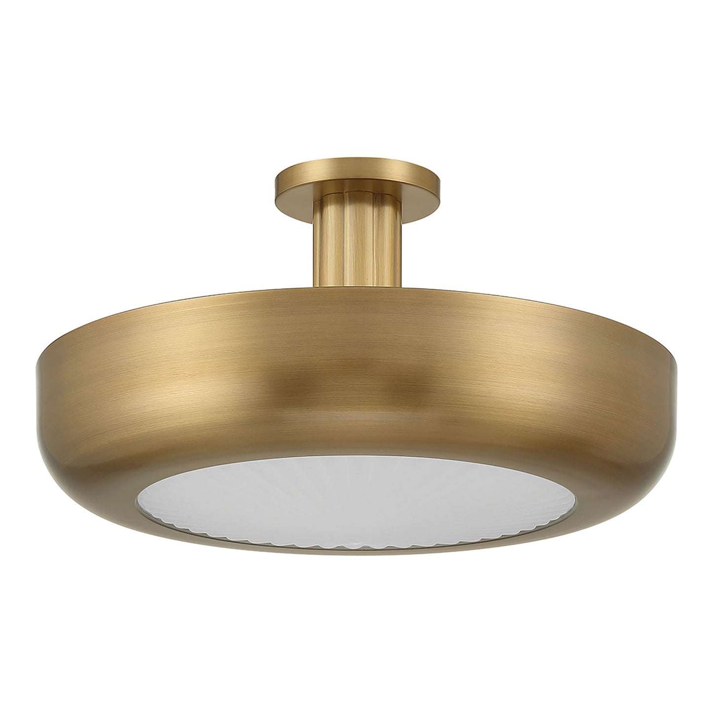 Macey LED Flush Mount Ceiling Light in Antique Brass (22.25-Inch).
