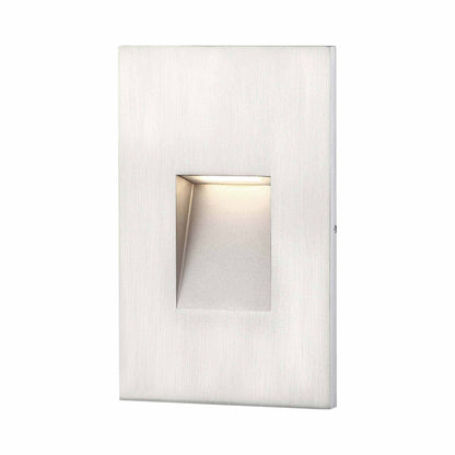 Malda Outdoor LED Step Light in Brushed Nickel.