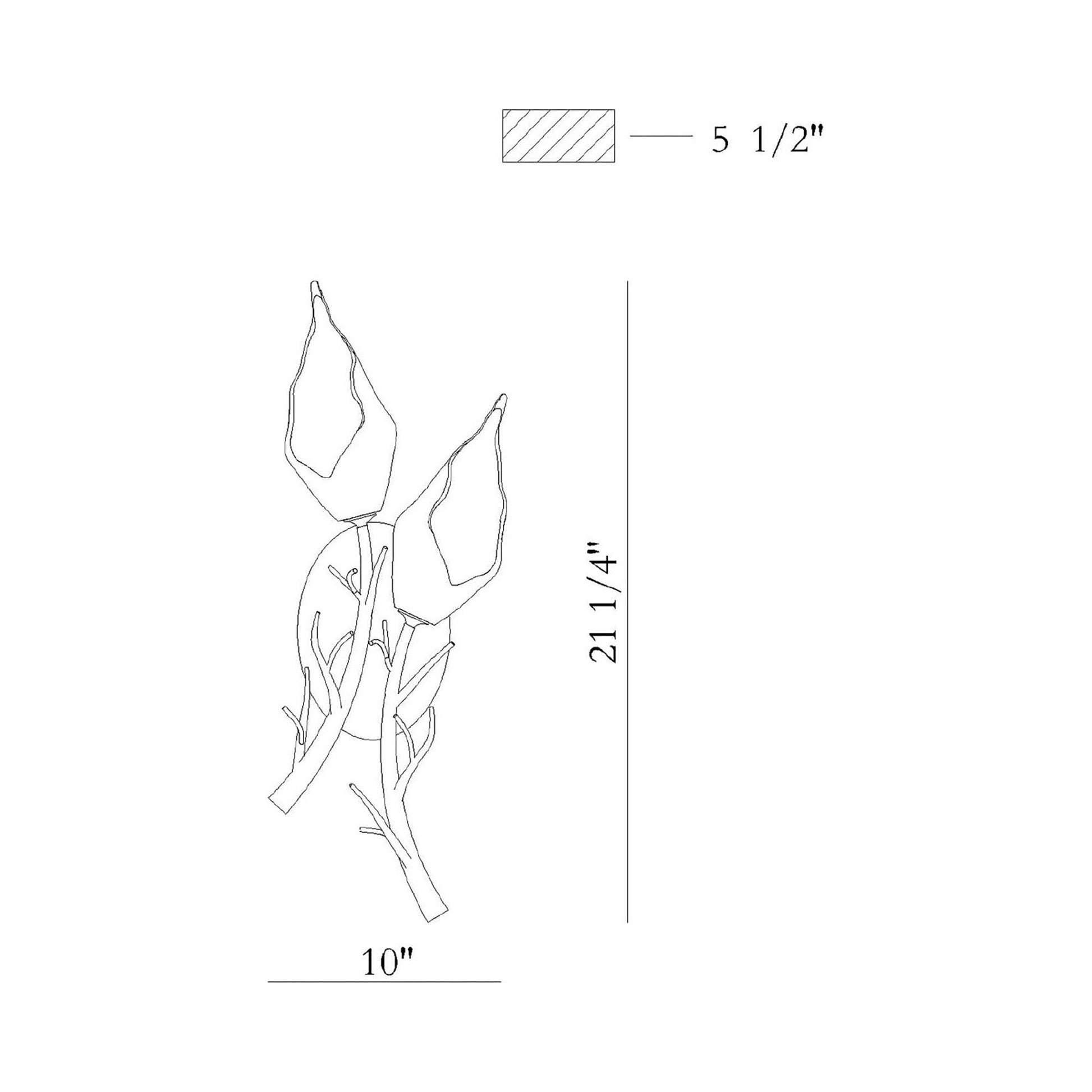 Matera LED Wall Light - line drawing.