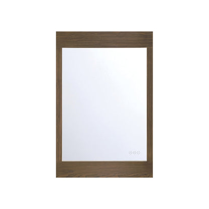 Mogano LED Wall Mirror in Dark Walnut (36-Inch).