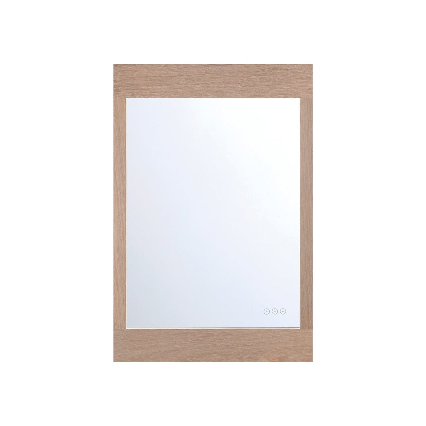 Mogano LED Wall Mirror in White Oak (36-Inch).