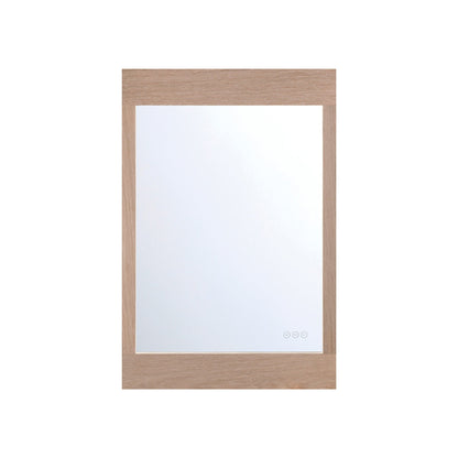Mogano LED Wall Mirror in White Oak (36-Inch).