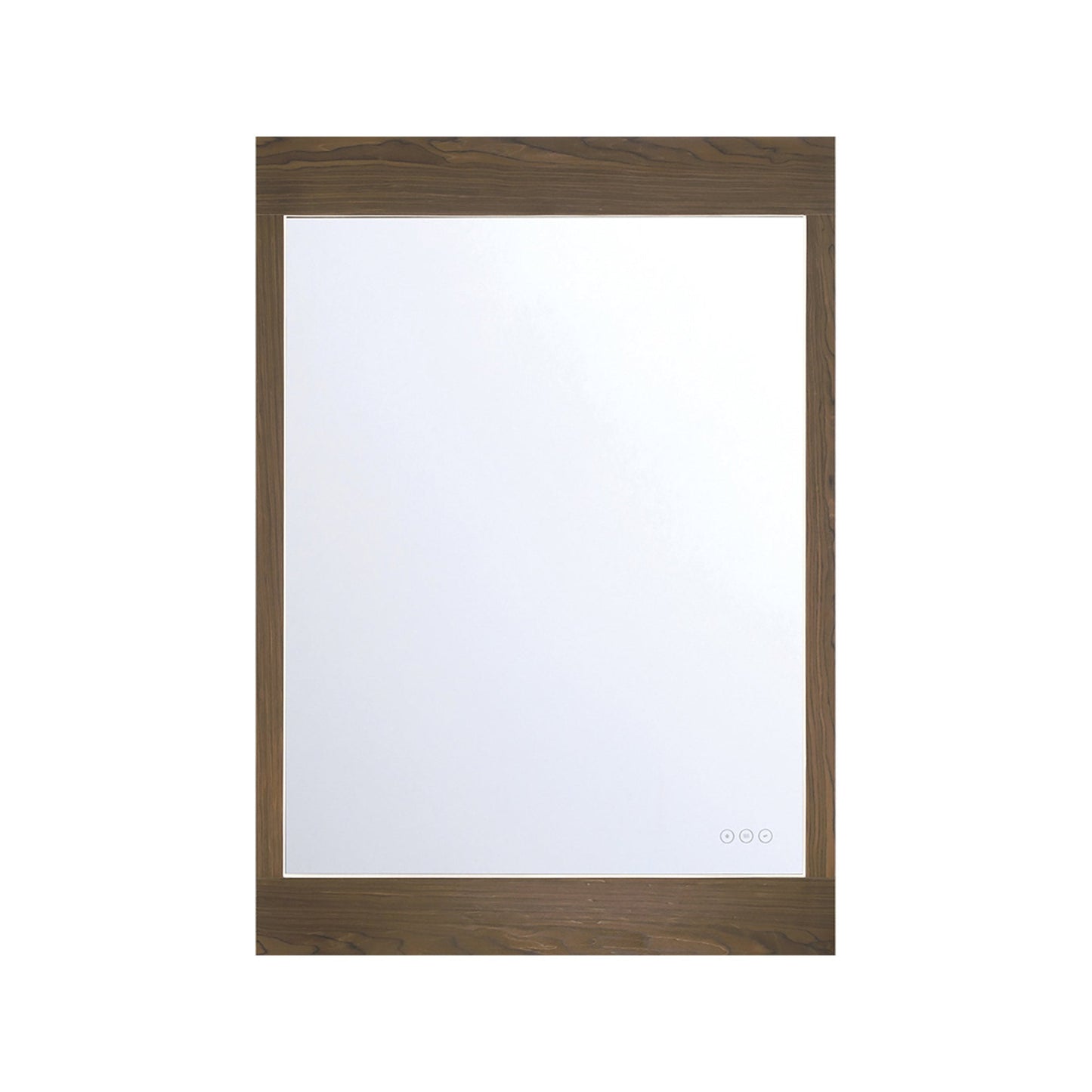 Mogano LED Wall Mirror in Dark Walnut (42-Inch).