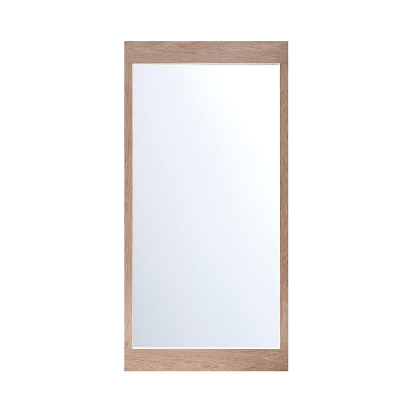Mogano LED Wall Mirror in White Oak (60-Inch).