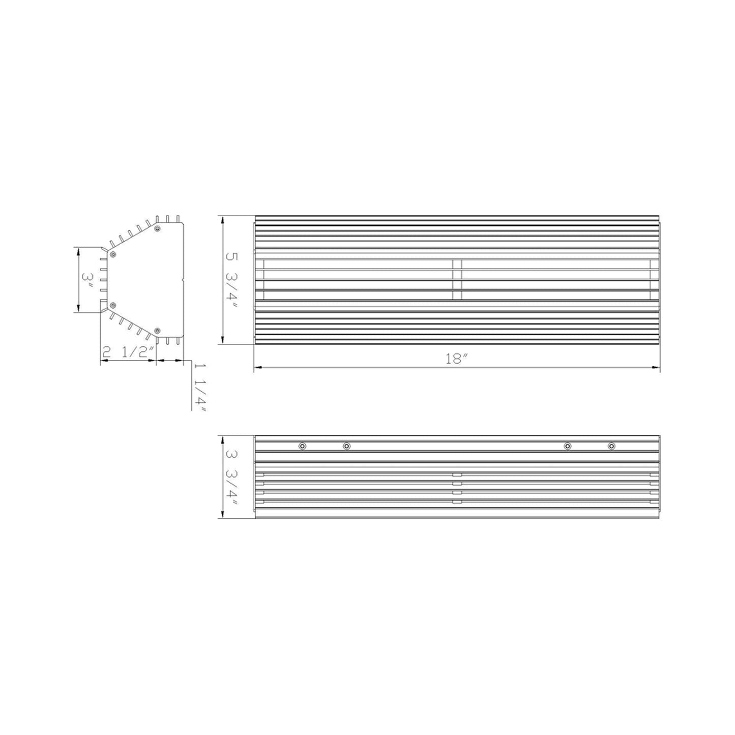 Morton Outdoor LED Wall Light - line drawing.