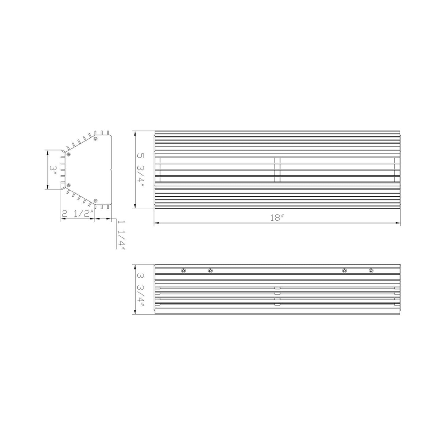 Morton Outdoor LED Wall Light - line drawing.