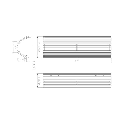 Morton Outdoor LED Wall Light - line drawing.
