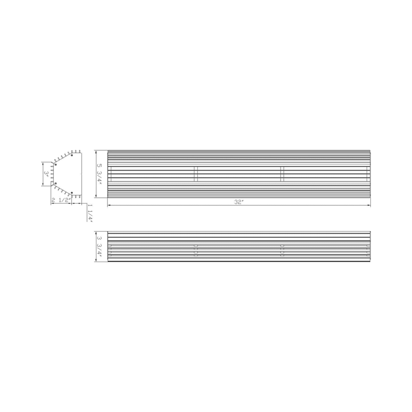 Morton Outdoor LED Wall Light - line drawing.