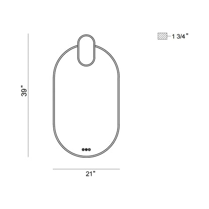 Mrissa LED Wall Mirror - line-drawing.