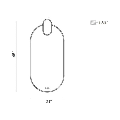 Mrissa LED Wall Mirror - line-drawing.