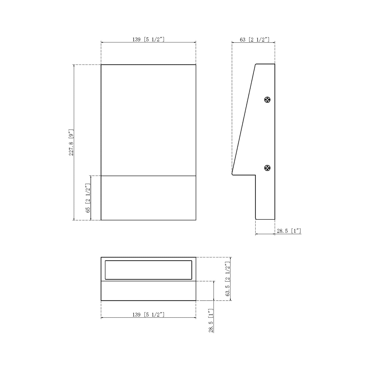 Nanton Outdoor LED Wall Light - line drawing.