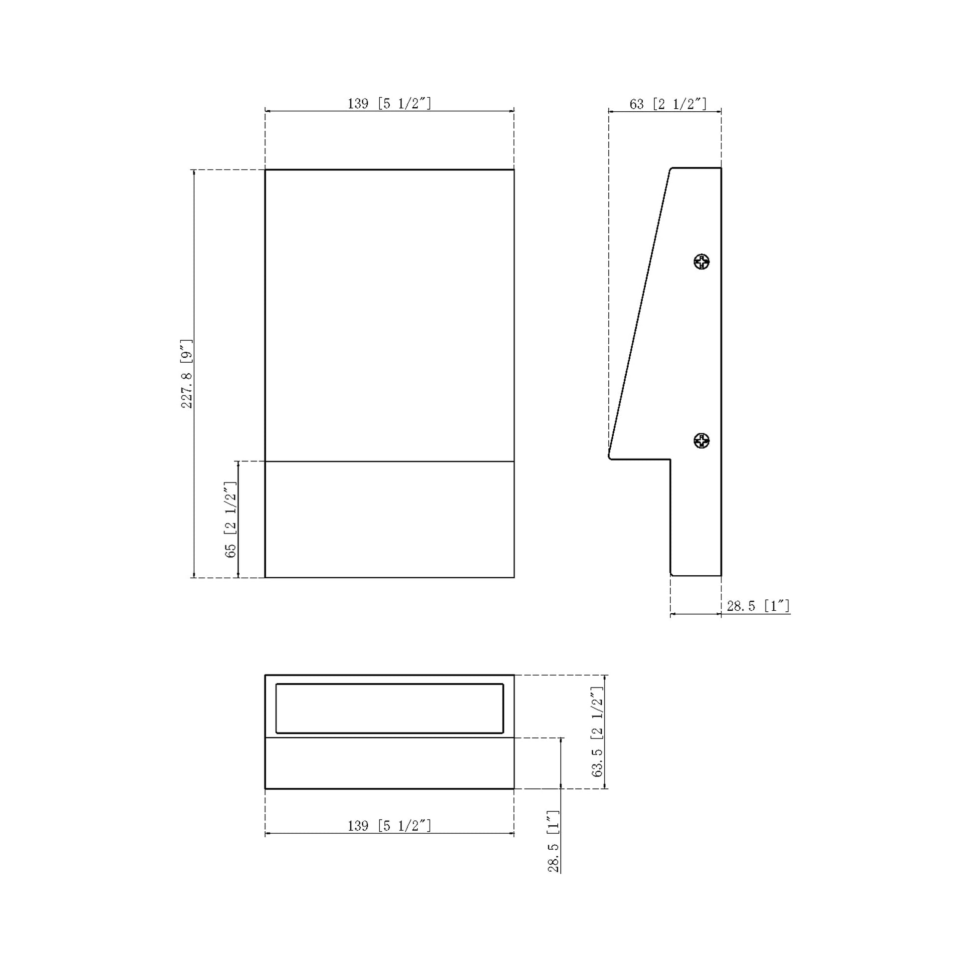 Nanton Outdoor LED Wall Light - line drawing.