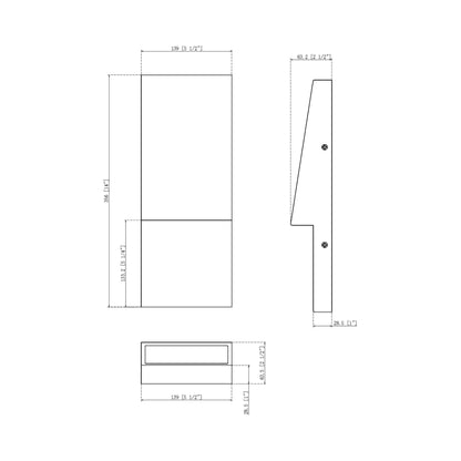 Nanton Outdoor LED Wall Light - line drawing.