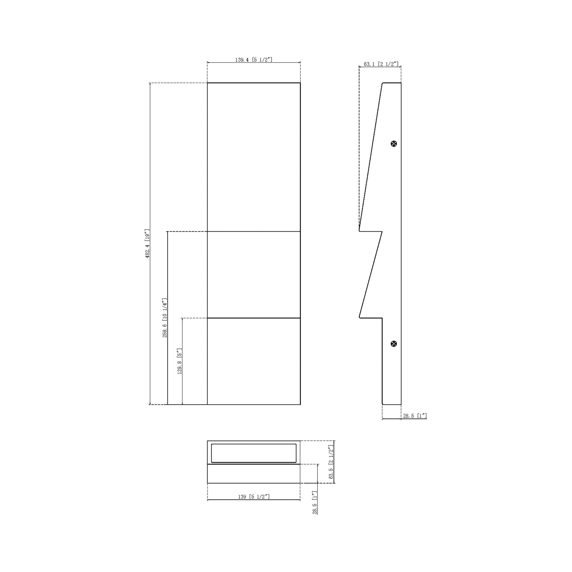 Nanton Outdoor LED Wall Light - line drawing.