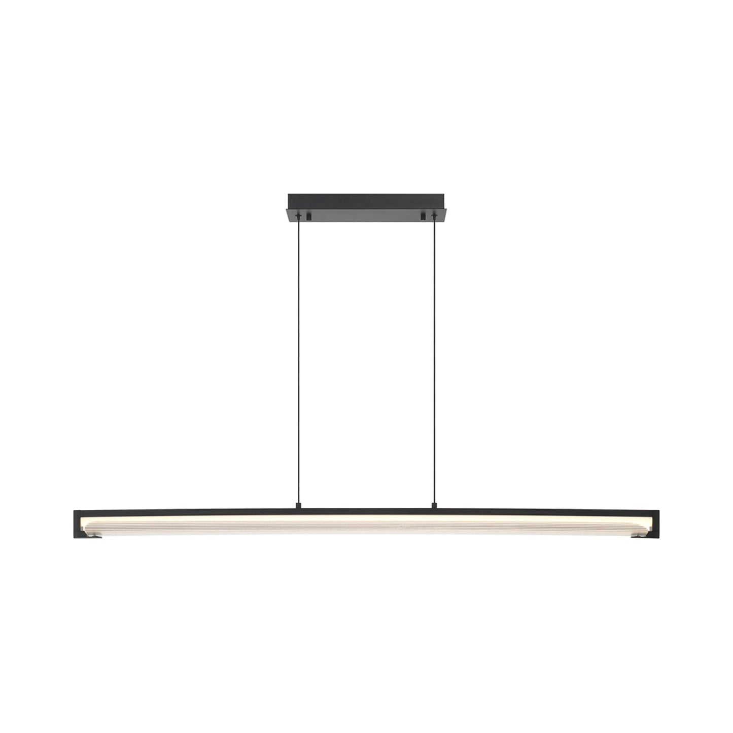 Neoness Geometric Linear LED Chandelier in Matte Black/Clear Glass.