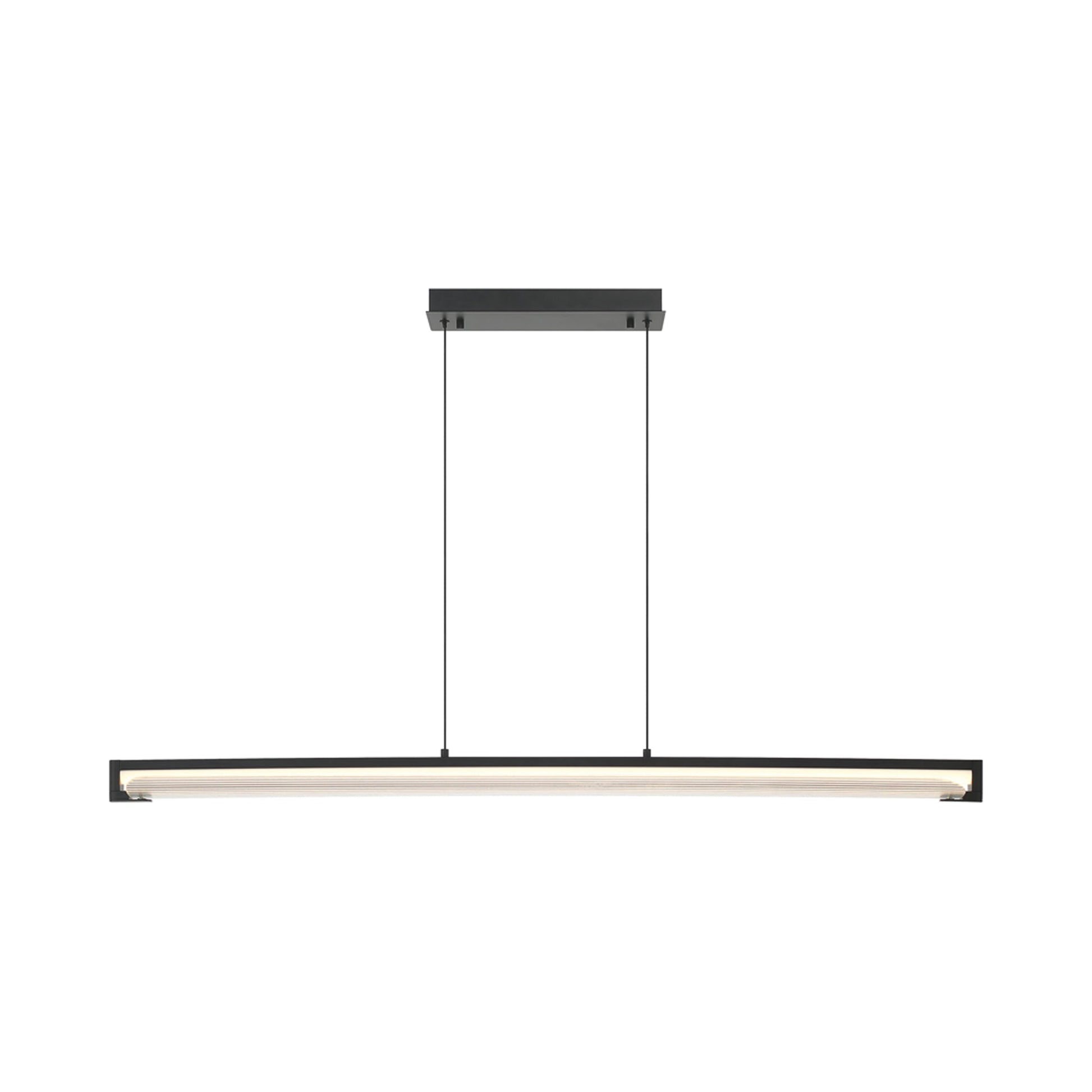 Neoness Geometric Linear LED Chandelier in Matte Black/Clear Glass.