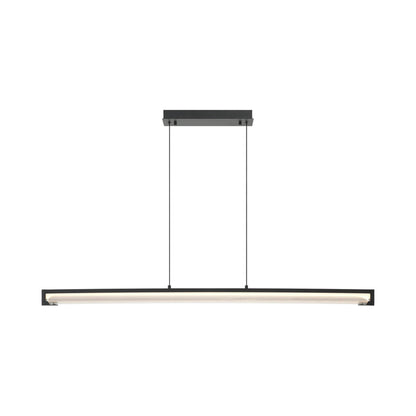 Neoness Geometric Linear LED Chandelier in Matte Black/Clear Glass.