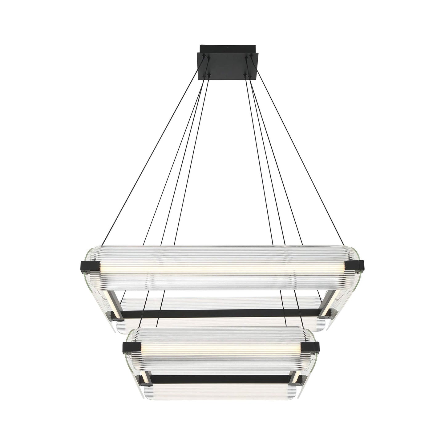 Neoness LED Chandelier in Matte Black/Clear Glass (8-Light).