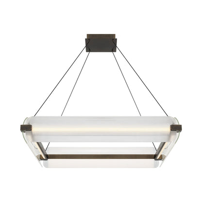 Neoness LED Chandelier in Weathered Brass/Clear Glass (4-Light).
