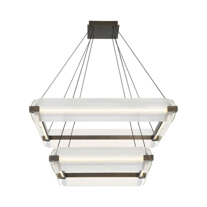 Neoness LED Chandelier in Weathered Brass/Clear Glass (8-Light).