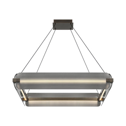 Neoness LED Chandelier in Weathered Brass/Smoked Glass (4-Light).