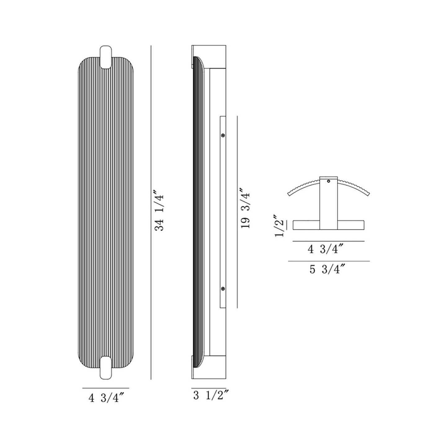 Neoness Outdoor LED Wall Light - line drawing.