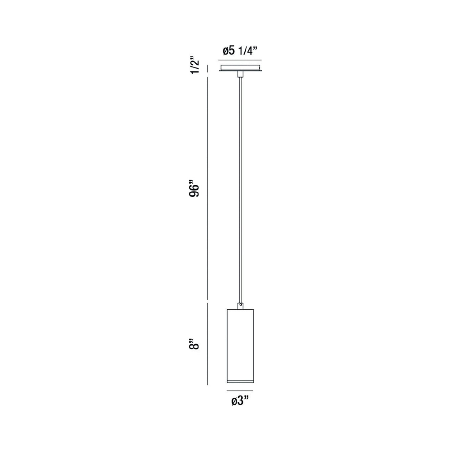 Neptune LED Pendant Light - line drawing.