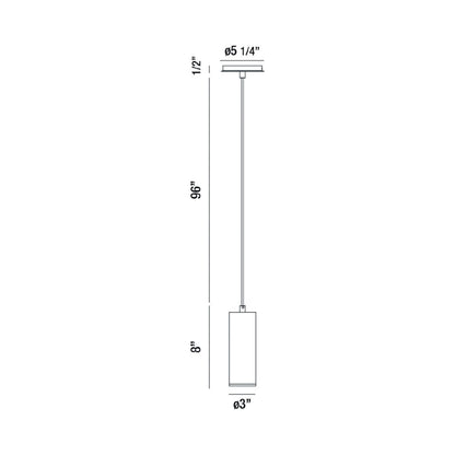 Neptune LED Pendant Light - line drawing.