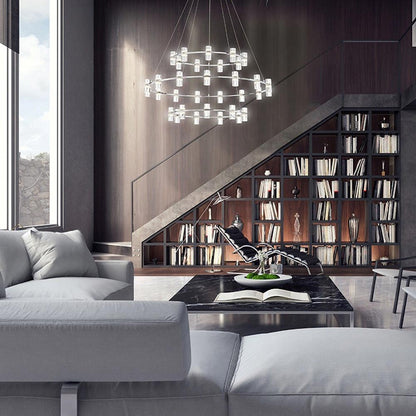 Netto LED Multi Tier Chandelier in living room.