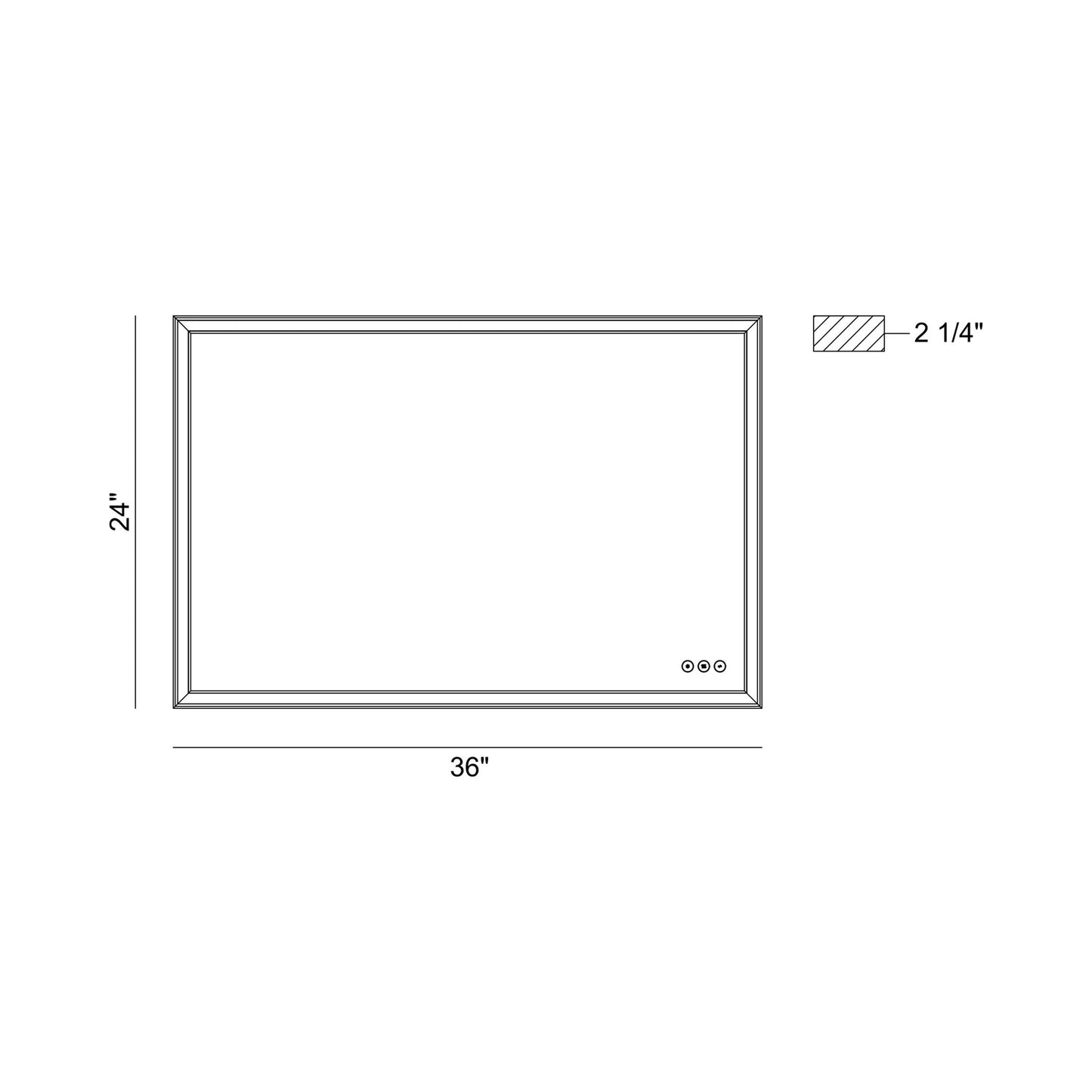 Nixon LED Mirror - line drawing.