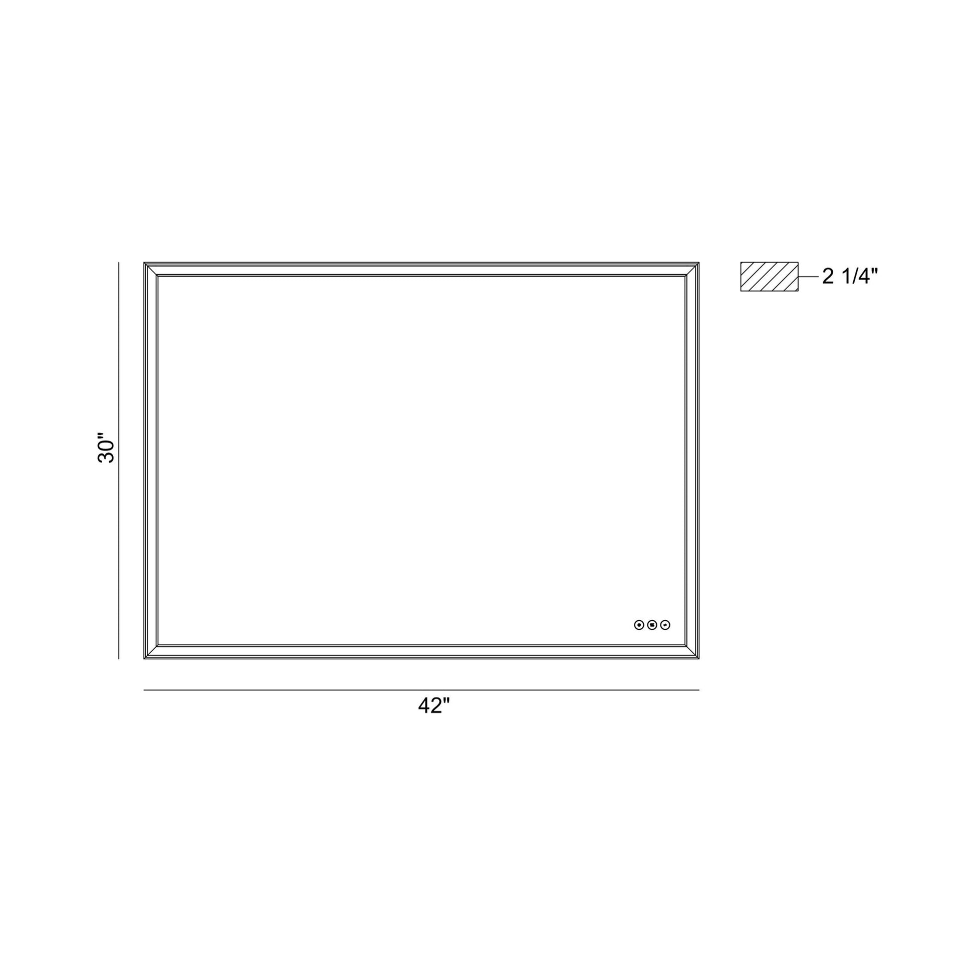 Nixon LED Mirror - line drawing.