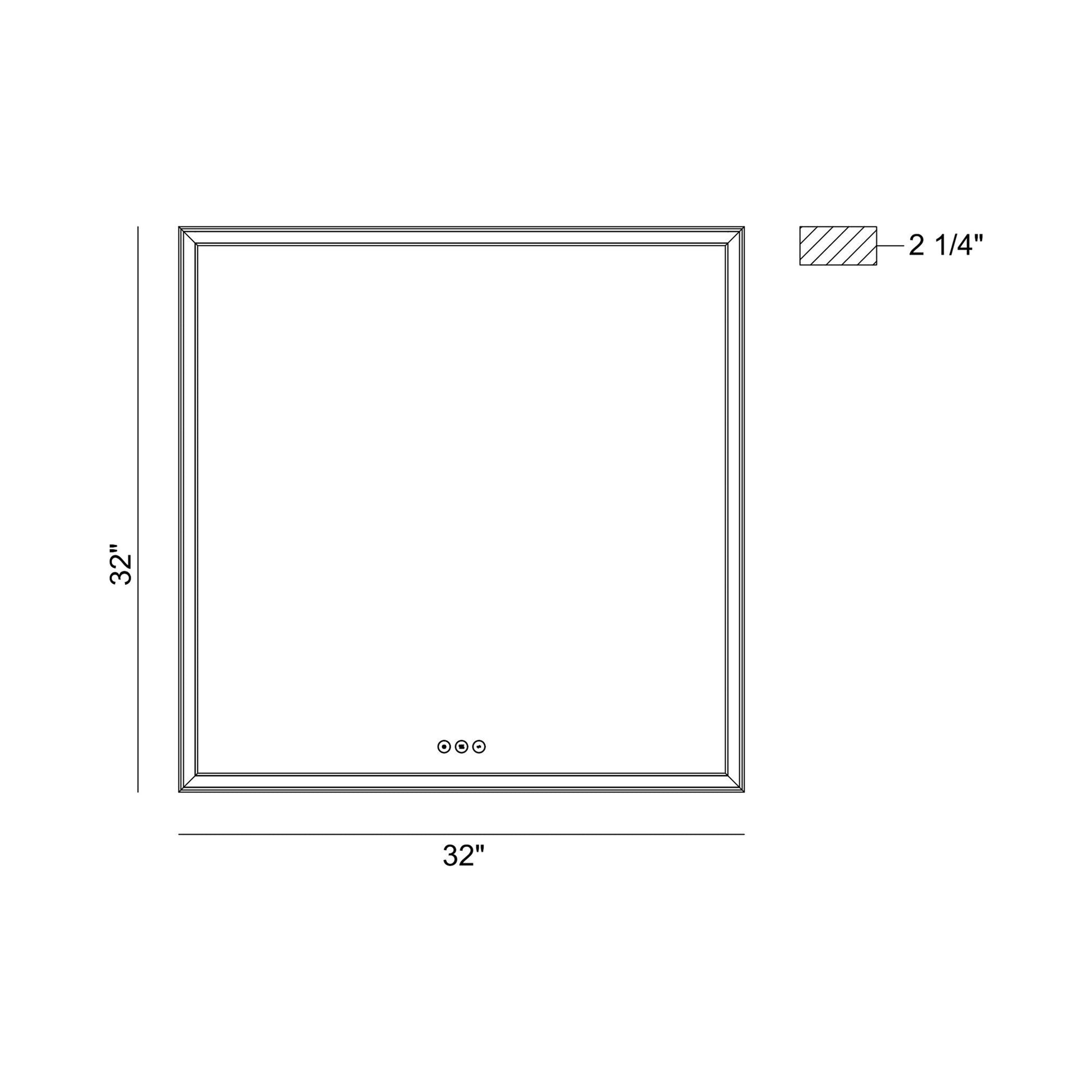 Nixon LED Mirror - line drawing.