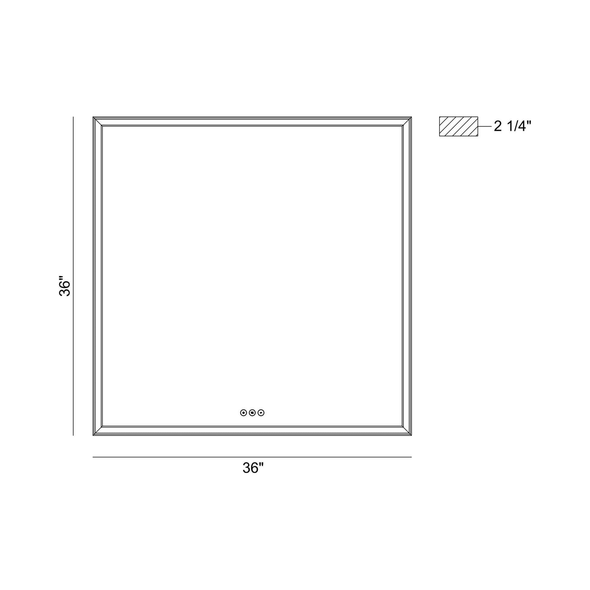 Nixon LED Mirror - line drawing.