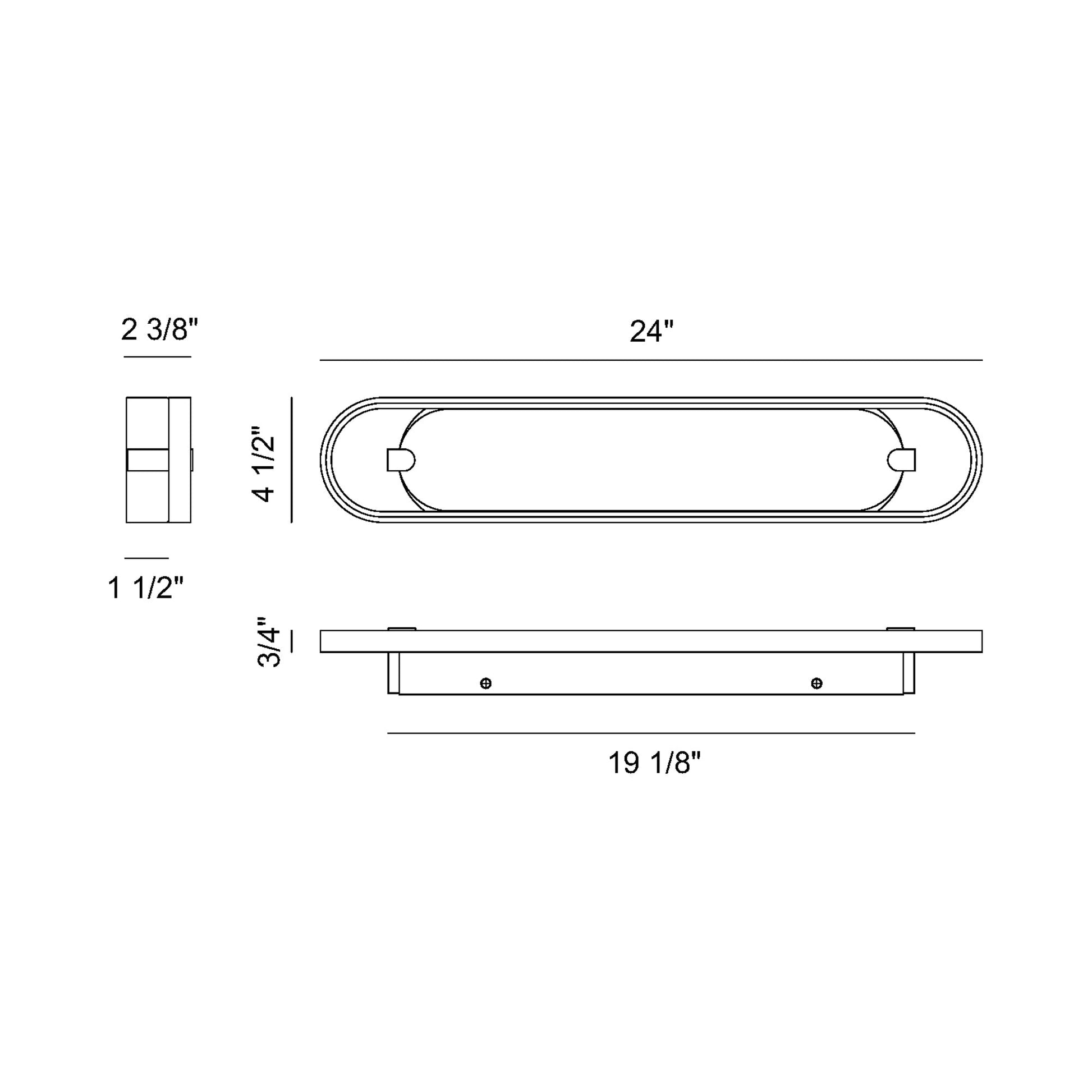 Noga LED Bath Vanity Light - line drawing.