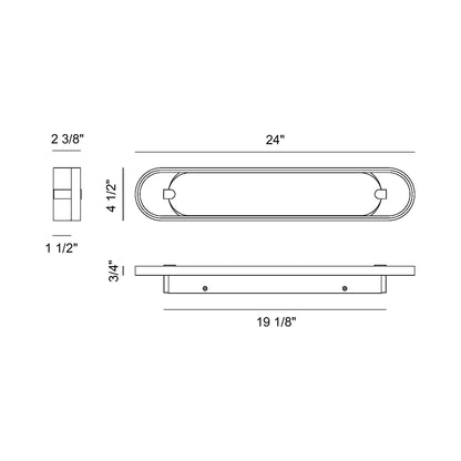 Noga LED Bath Vanity Light - line drawing.