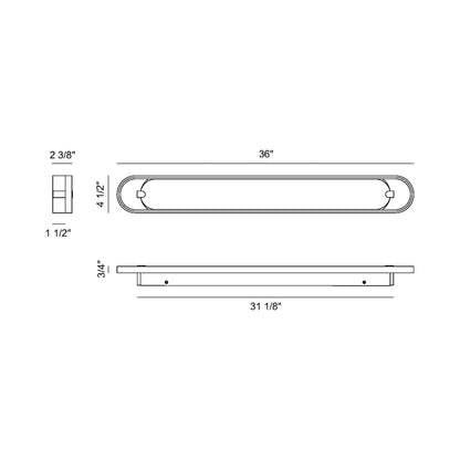 Noga LED Bath Vanity Light - line drawing.