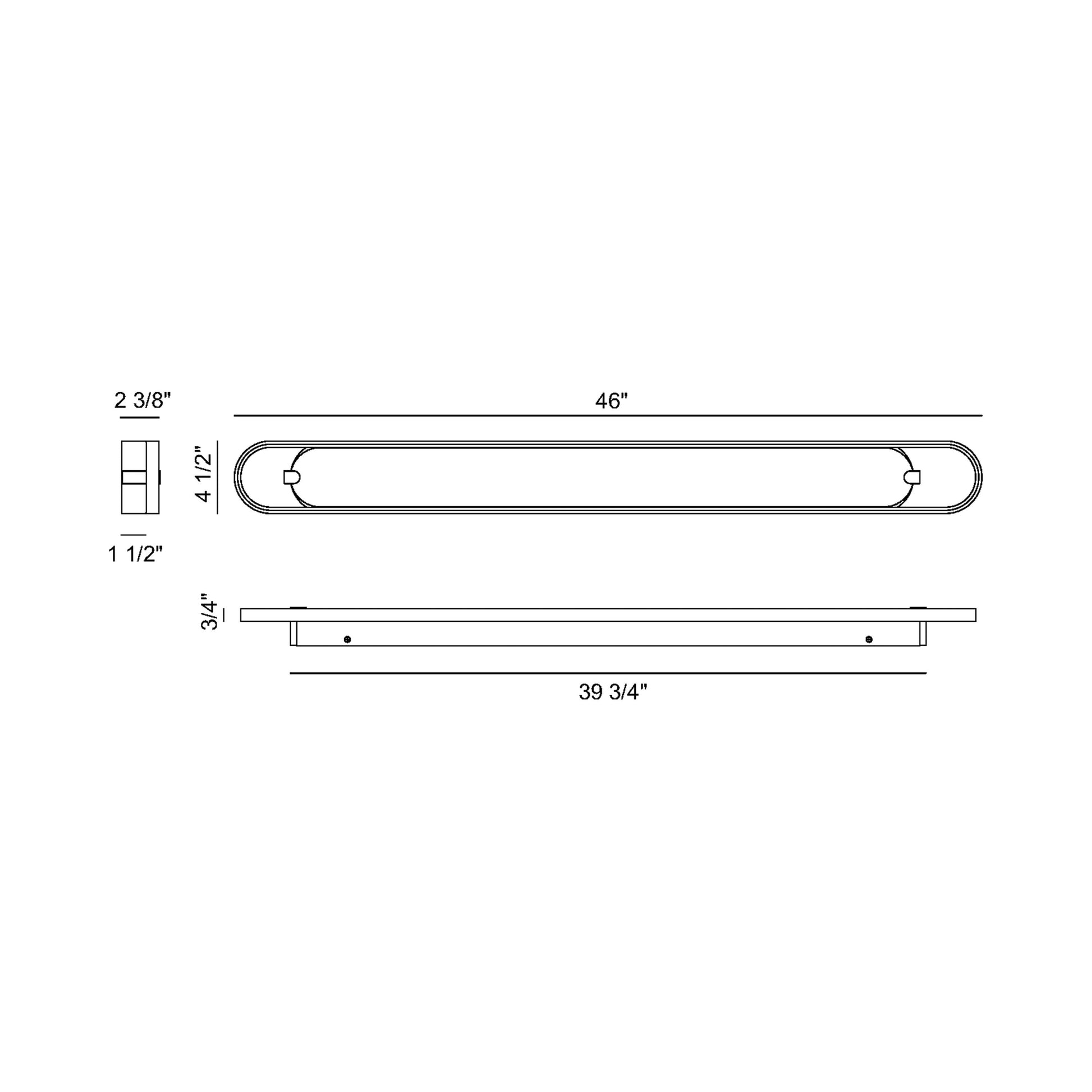 Noga LED Bath Vanity Light - line drawing.