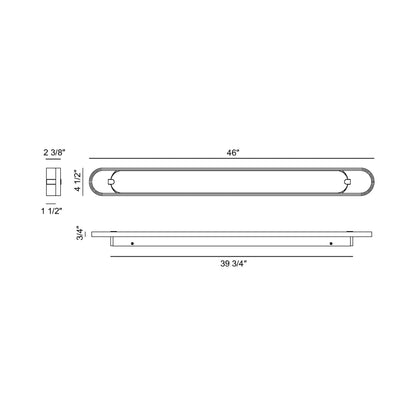 Noga LED Bath Vanity Light - line drawing.