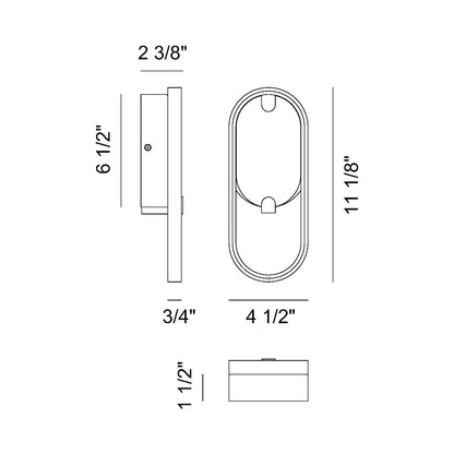 Noga LED Wall Light - line drawing.